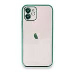 BSSM iPhone 12 Razer Lensli Silikon Yeşil Renkli Kılıf