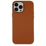 BSSM iPhone 13 Asya Deri Silikon Kahverengi Kılıf