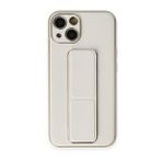 BSSM iPhone 13 Coco Deri Standlı Kapak Beyaz Kılıf