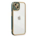 BSSM iPhone 13 Liva Lens Silikon Yeşil Kılıf