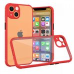 BSSM iPhone 13 Mini Miami Şeffaf Silikon Kırmızı Kılıf
