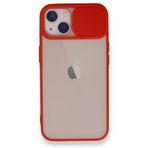 BSSM iPhone 13 Palm Buzlu Kamera Sürgülü Silikon Kırmızı Kılıf