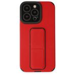 BSSM iPhone 13 Pro Mega Standlı Silikon Kırmızı Kılıf