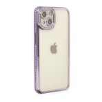 BSSM iPhone 14 Joke Taşlı Silikon Mor Kılıf