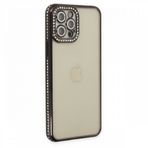 BSSM Joke Taşlı Silikon - Siyah iPhone 12 Pro Kılıf