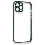BSSM Miami Şeffaf Silikon - Koyu Yeşil iPhone 12 Pro Kılıf