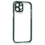 BSSM Miami Şeffaf Silikon - Koyu Yeşil iPhone 12 Pro Max Kılıf