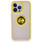 BSSM Montreal Yüzüklü Silikon Kapak - Sarı iPhone 13 Pro Kılıf