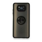 BSSM Montreal Yüzüklü Silikon Kapak - Siyah Xiaomi Pocophone X3 Kılıf