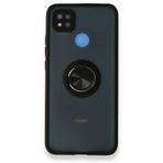 BSSM Montreal Yüzüklü Silikon Kapak - Siyah Xiaomi Redmi 9C Kılıf