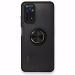 BSSM Montreal Yüzüklü Silikon Kapak - Siyah Xiaomi Redmi Note 11 Kılıf
