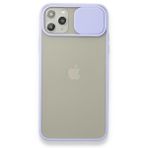 BSSM Palm Buzlu Kamera Sürgülü Silikon - Lila iPhone 11 Pro Max Kılıf