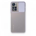 BSSM Palm Buzlu Kamera Sürgülü Silikon - Lila Xiaomi Redmi Note 11T Kılıf