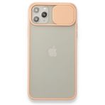 BSSM Palm Buzlu Kamera Sürgülü Silikon - Pembe iPhone 11 Pro Max Kılıf