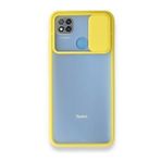 BSSM Palm Buzlu Kamera Sürgülü Silikon - Sarı Xiaomi Redmi 9C Kılıf