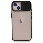 BSSM Palm Buzlu Kamera Sürgülü Silikon - Siyah iPhone 13 Kılıf