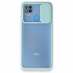 BSSM Palm Buzlu Kamera Sürgülü Silikon - Turkuaz Xiaomi Redmi 9C Kılıf