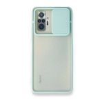 BSSM Palm Buzlu Kamera Sürgülü Silikon - Turkuaz Xiaomi Redmi Note 10 Pro Kılıf