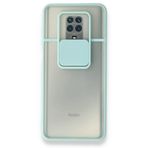 BSSM Palm Buzlu Kamera Sürgülü Silikon - Turkuaz Xiaomi Redmi Note 9 Pro Kılıf