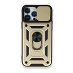 BSSM Pars Lens Yüzüklü Silikon - Gold iPhone 13 Pro Max Kılıf