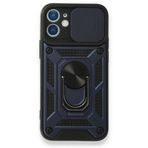 BSSM Pars Lens Yüzüklü Silikon Lacivert iPhone 12 Mini Kılıf