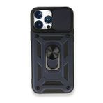 BSSM Pars Lens Yüzüklü Silikon - Lacivert iPhone 13 Pro Kılıf