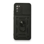 BSSM Pars Lens Yüzüklü Silikon - Siyah Samsung Galaxy A02S Kılıf