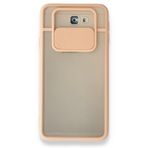 BSSM Pembe Samsung Galaxy J7 Prime Palm Buzlu Kamera Sürgülü Silikon Kılıf