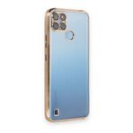 BSSM Realme C25Y Razer Lensli Silikon Gold Cep Telefonu Kılıfı