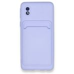 BSSM Samsung Galaxy A01 Core Kelvin Kartvizitli Silikon Lila Kılıf