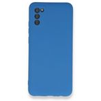 BSSM Samsung Galaxy A02S Nano içi Kadife Silikon Mavi Kılıf