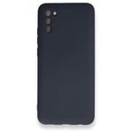 BSSM Samsung Galaxy A03S Nano içi Kadife Silikon Lacivert Kılıf