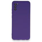 BSSM Samsung Galaxy A03S Nano içi Kadife Silikon Mor Kılıf
