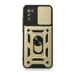 BSSM Samsung Galaxy A03S Pars Lens Yüzüklü Silikon Gold Kılıf