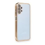 BSSM Samsung Galaxy A13 4G Razer Lensli Silikon Gold Cep Telefonu Kılıfı