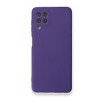 BSSM Samsung Galaxy A22 Nano İçi Kadife Silikon Mor Kılıf