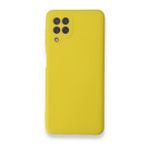 BSSM Samsung Galaxy A22 Nano İçi Kadife Silikon Sarı Kılıf