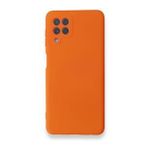 BSSM Samsung Galaxy A22 Nano İçi Kadife Silikon Turuncu Kılıf