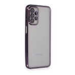 BSSM Samsung Galaxy A23 4G Razer Lensli Silikon Mor Cep Telefonu Kılıfı