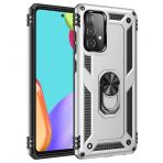 BSSM Samsung Galaxy A33 5G Sofya Yüzüklü Silikon Kapak Gümüş Kılıf