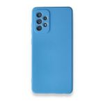 BSSM Samsung Galaxy A72 Nano içi Kadife Silikon Mavi Kılıf