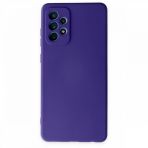 BSSM Samsung Galaxy A72 Nano içi Kadife Silikon Mor Kılıf