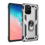BSSM Samsung Galaxy A91 S10 Lite Sofya Yüzüklü Silikon Kapak Gümüş Kılıf