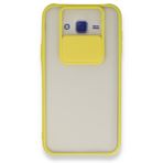 BSSM Samsung Galaxy J7 Palm Buzlu Kamera Sürgülü Silikon - Lacivert Kılıf