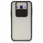 BSSM Samsung Galaxy J7 Palm Buzlu Kamera Sürgülü Silikon - Siyah Kılıf