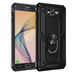 BSSM Samsung Galaxy J7 Sofya Yüzüklü Silikon Kapak Siyah Kılıf