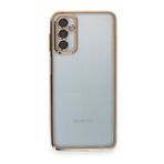 BSSM Samsung Galaxy M23 Razer Lensli Silikon Gold Kılıf