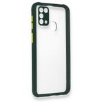 BSSM Samsung Galaxy M31 Miami Şeffaf Silikon Koyu Yeşil Kılıf