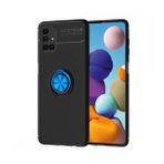 BSSM Samsung Galaxy M51 Range Yüzüklü Silikon Siyah-Mavi Kılıf