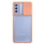 BSSM Samsung Galaxy M52 5G Palm Buzlu Kamera Sürgülü Silikon Pembe Kılıf